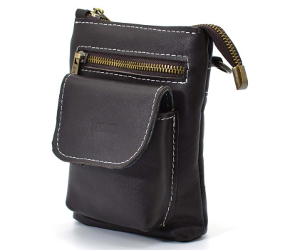 Маленька чоловіча сумка на пояс, через плече, коричнева на джинси TARWA GC-1350-3md