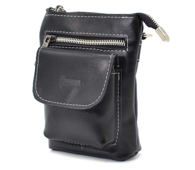 Маленька чоловіча сумка на пояс, через плече, на джинси чорна TARWA GAw-1350-3md