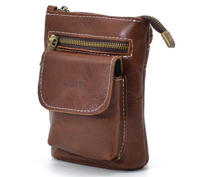 Маленька чоловіча сумка на пояс, через плече, на джинси коньяк TARWA GB-1350-3md