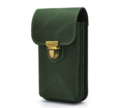 Шкіряна сумка чохол на пояс зелена TARWA RE-2092-3md