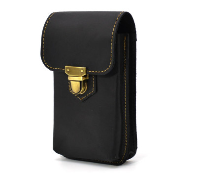 Шкіряна сумка чохол на пояс чорна TARWA RAw-2092-3md