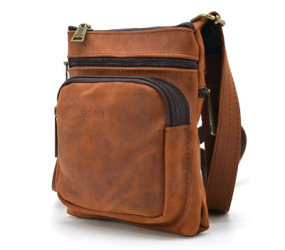 Cумка через плечо мужская TARWA RB-1342-2-3md рыжая crazy horse