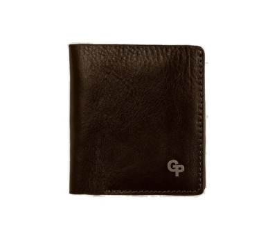 Чоловічий шкіряний портмоне біфолд з монетницею Grande Pelle 528620 коричневий