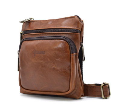 Cумка через плечо мужская из кожи TARWA GB-1342-2-3md рыжая