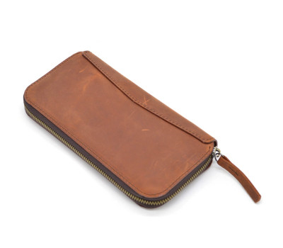 Чоловічий шкіряний гаманець клатч на блискавці TARWA RB-711-3md коньячний