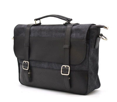 Чоловічий портфель з канвас та шкіри наппа TARWA RAg-3920-3md