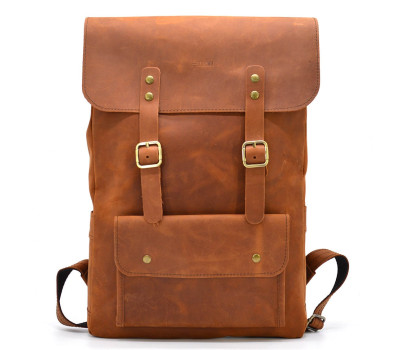 Рюкзак із натуральної шкіри RB-9001-4lx TARWA коньячний крейзі хорс
