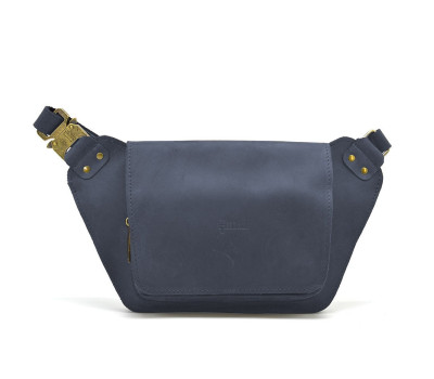 Шкіряна бананка напоясна синя RK-8128-3md TARWA