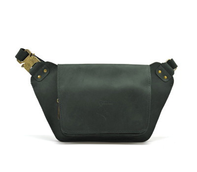 Шкіряна бананка напоясна зелена RE-8128-3md TARWA