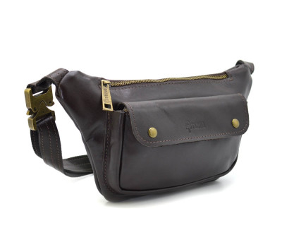 Шкіряна бананка напоясна сумка коричнева наппа GC-8145-3md TARWA