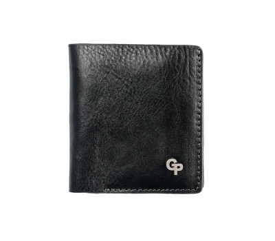 Чоловічий шкіряний портмоне біфолд з монетницею Grande Pelle 528610 чорний