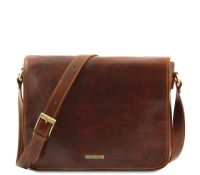 Чоловічий шкіряний месенджер Tuscany Leather Messenger Double TL90475