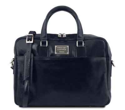 Шкіряний портфель для ноутбука з передньою кишенею Tuscany Leather Urbino TL141241