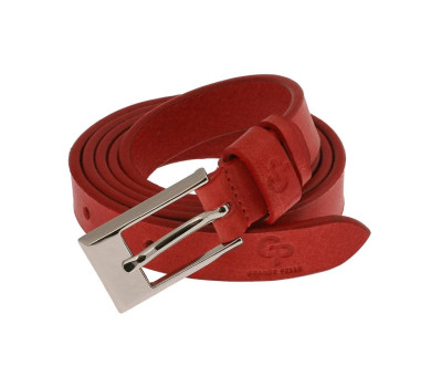 Жіночий шкіряний тонкий ремінь Lungo червоний Grande Pelle 260300300