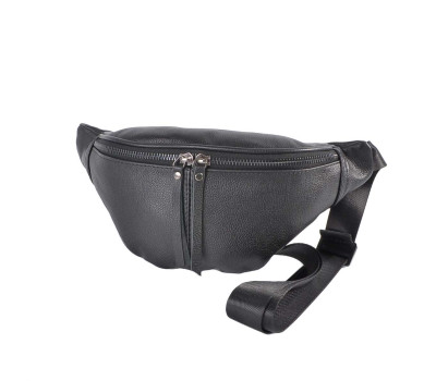 595 поясна сумка шкіряна чорна Lucherino