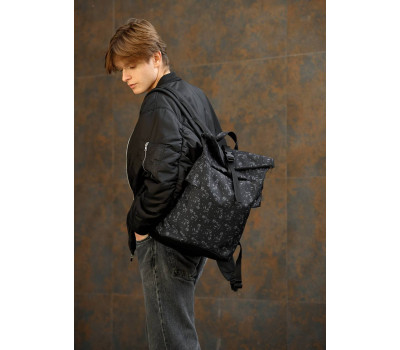 Мужской рюкзак ролл Sambag  RollTop KZN черный принт