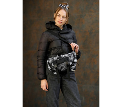 Большая женская поясная сумка бананка Sambag DynamicDart принт "Palm"