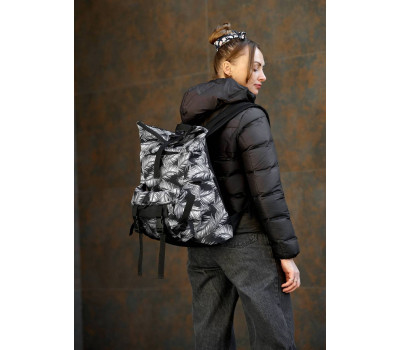 Женский рюкзак ролл Sambag  RollTop Double принт "Palm"