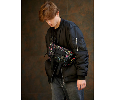 Велика чоловіча поясна сумка бананка Sambag DynamicDart принт "ABSTRACT"