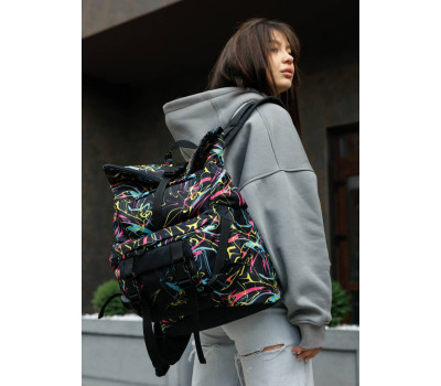 Жіночий рюкзак ролл Sambag  RollTop Double принт "ABSTRACT"