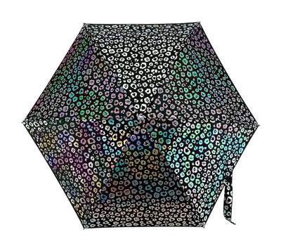 Міні парасолька жіноча Fulton L501-04116 Tiny-2 Iridescent Leopard (Райдужний леопард)