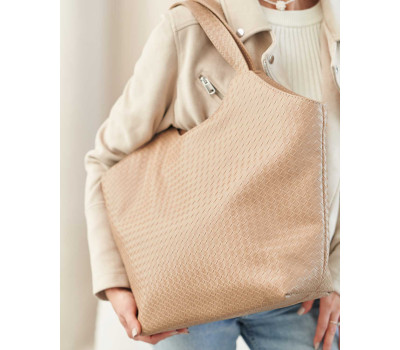 Жіноча сумка «Тенсі» плетена бежева WeLassie