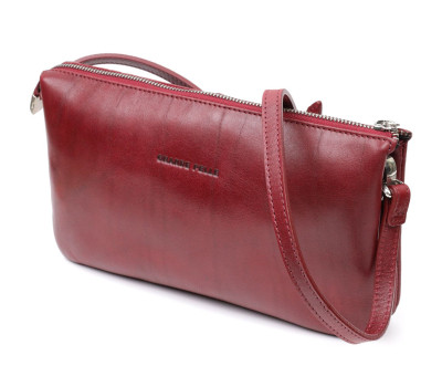 Жіночий клатч із натуральної шкіри GRANDE PELLE 11633 Бордовий
