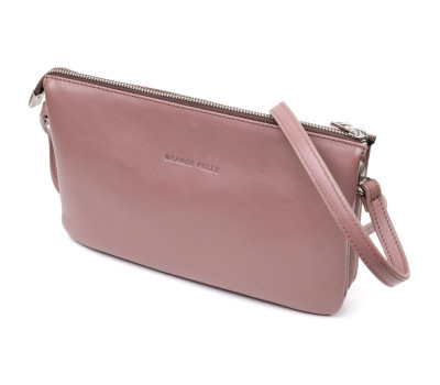 Красивый женский клатч из натуральной кожи GRANDE PELLE 11634 Пудровый