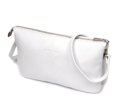 Стильный женский клатч из натуральной кожи GRANDE PELLE 11635 Белый