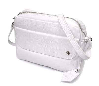 Женская сумка кросс-боди из натуральной кожи GRANDE PELLE 11650 Белая