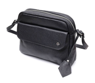 Удобная женская сумка кросс-боди из натуральной кожи GRANDE PELLE 11651 Черная