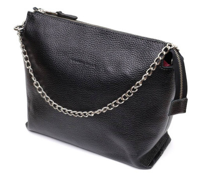 Качественная женская сумка из натуральной кожи GRANDE PELLE 11655 Черная