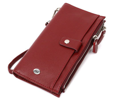 Стильний та яскравий жіночий гаманець-клатч ST Leather 19433 Бордовий