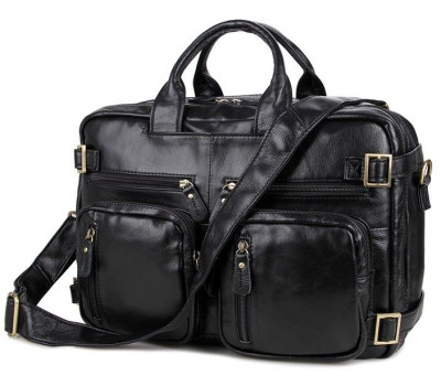 Сумка чоловіча Vintage 14219 трансформер Чорна