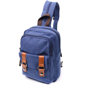 Універсальна сумка-рюкзак із двома відділеннями із щільного текстилю Vintage 22165 Синій