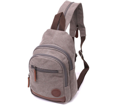 Чоловіча текстильна сумка через плече з ущільненою спинкою Vintagе 22173 Сірий
