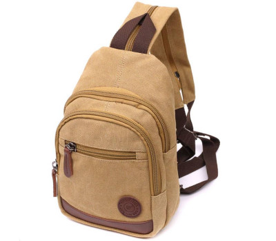 Надійна сумка для чоловіків через плече з ущільненою спинкою Vintagе 22178 Пісочний