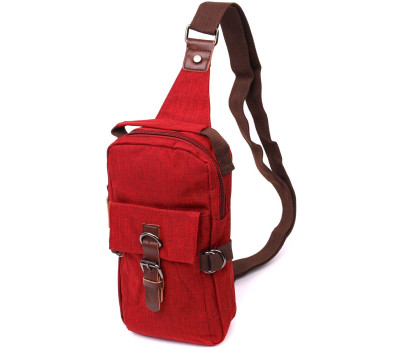 Стильна плечова сумка для чоловіків із щільного текстилю Vintage 22189 Бордовий