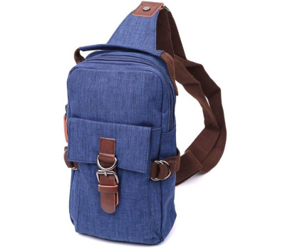 Цікава плечова сумка для чоловіків із щільного текстилю Vintage 22190 Синій