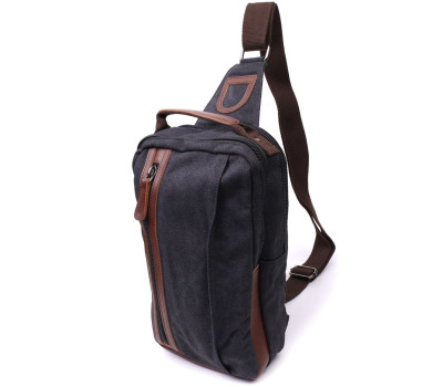 Оригінальна чоловіча сумка через плече із щільного текстилю Vintage 22192 Чорний