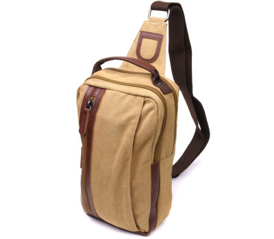 Цікава чоловіча сумка через плече із щільного текстилю Vintage 22194 Пісочний