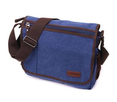Чоловіча сумка через плече для ноутбука 13" із щільного текстилю Vintage 22203 Синій