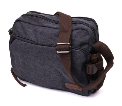 Чоловіча сумка месенджер із щільного текстилю Vintage 22204 Чорний