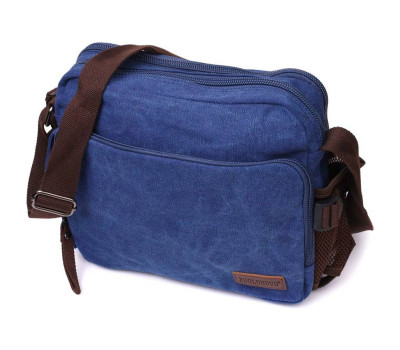 Сумка месенджер для чоловіків із щільного текстилю Vintage 22207 Синій