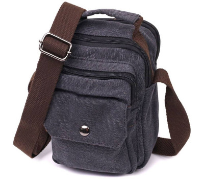 Компактна чоловіча сумка із щільного текстилю Vintage 22218 Чорний