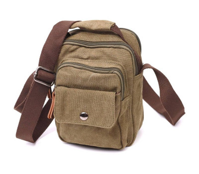 Цікава невелика чоловіча сумка із щільного текстилю Vintage 22219 Оливковий