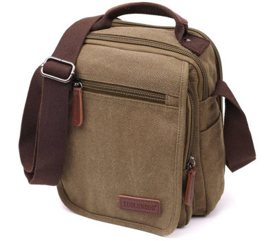 Сумка листоноша на плече із щільного текстилю Vintage 22228 Оливковий