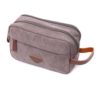 Зручна чоловіча барсетка на два відділення з якісного текстилю Vintage 22230 Сірий