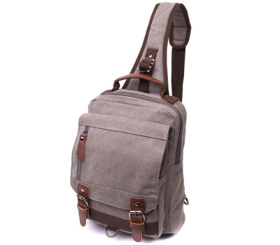 Оригінальна сумка через плече із щільного текстилю Vintage 22442 Сірий