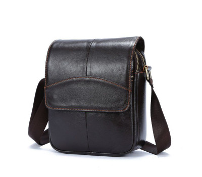 Сумка чоловіча гладка Vintage 14733 Коричнева